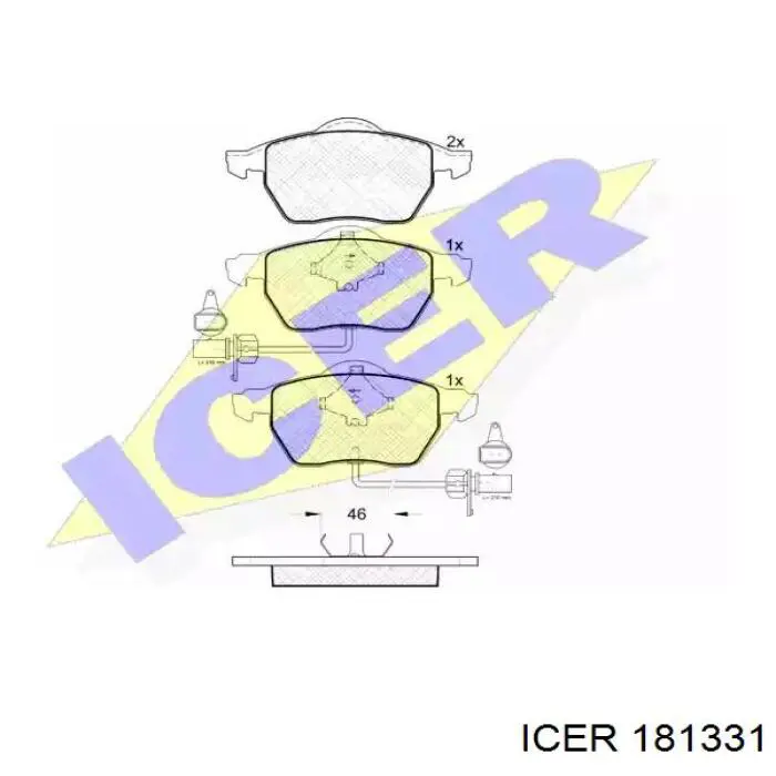 181331 Icer Klocki hamulcowe przednie tarczowe