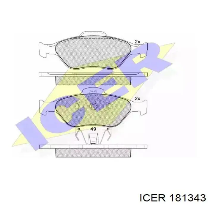 181343 Icer Klocki hamulcowe przednie tarczowe