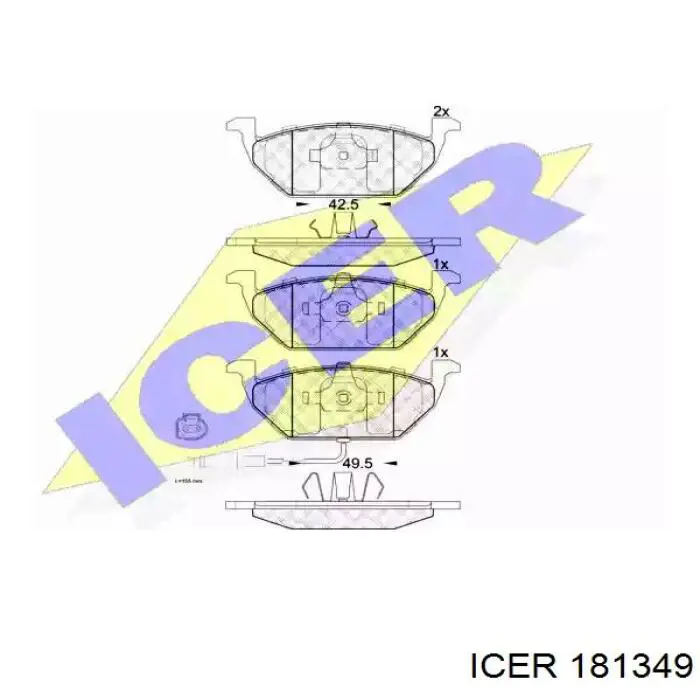 181349 Icer Klocki hamulcowe przednie tarczowe