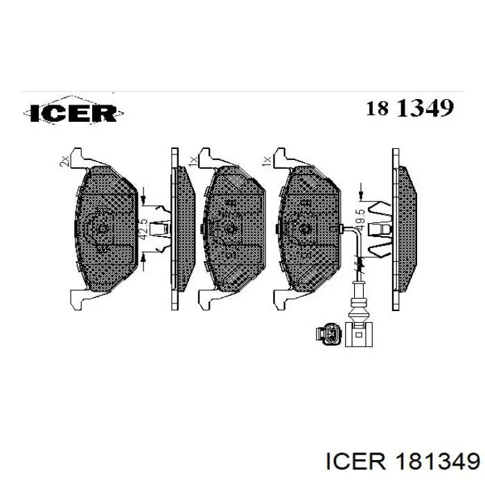 Klocki hamulcowe przednie tarczowe Icer 181349 cena, od 26,16 USD