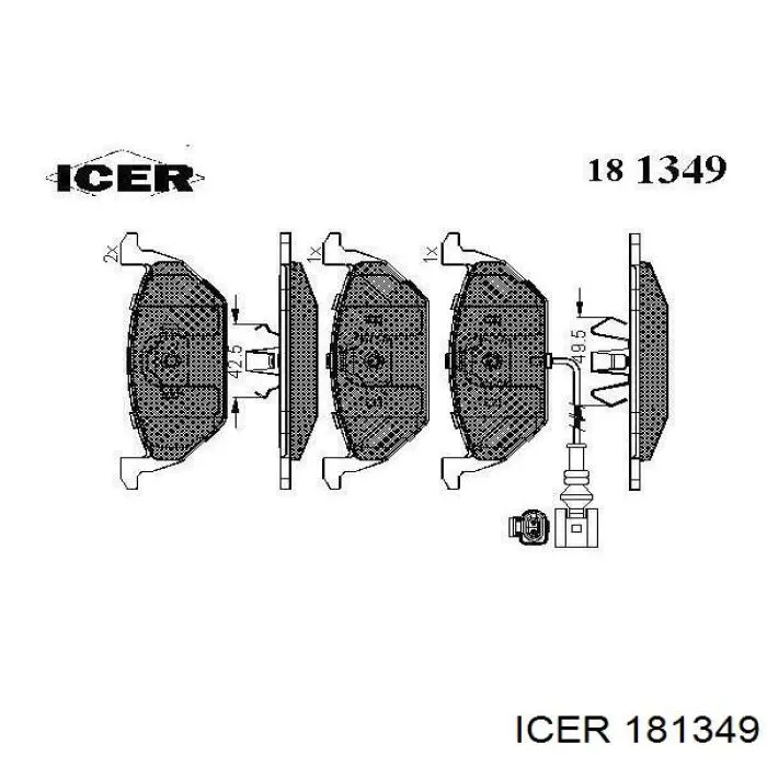 Do koszyka 181349 Icer Klocki hamulcowe przednie tarczowe