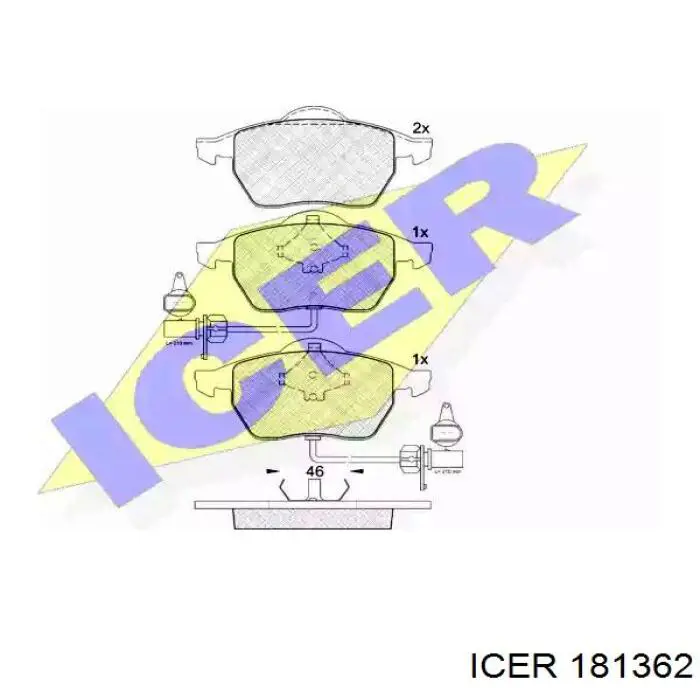181362 Icer Klocki hamulcowe przednie tarczowe