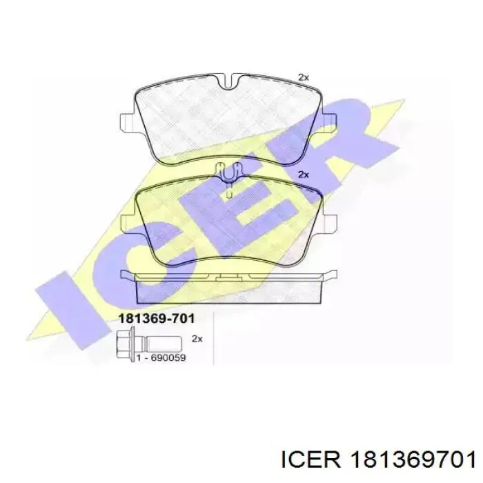 181369701 Icer Klocki hamulcowe przednie tarczowe
