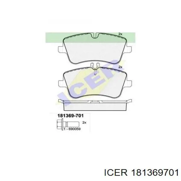 Klocki hamulcowe przednie tarczowe Icer 181369701 cena, od 25,00 USD