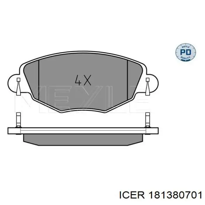 181380701 Icer Klocki hamulcowe przednie tarczowe