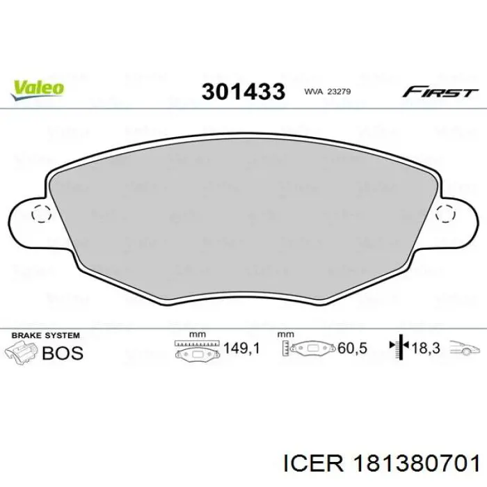 Klocki hamulcowe przednie tarczowe Icer 181380701 cena, od 25,78 USD