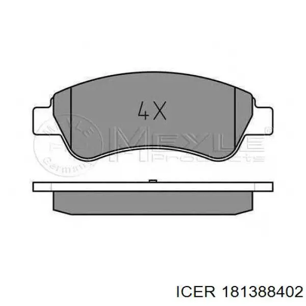 181388402 Icer Klocki hamulcowe przednie tarczowe