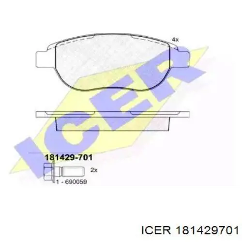 Klocki hamulcowe przednie tarczowe Icer 181429701 cena, od 23,81 USD