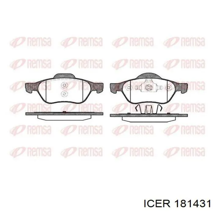 Klocki hamulcowe przednie tarczowe Icer 181431 cena, od 28,24 USD