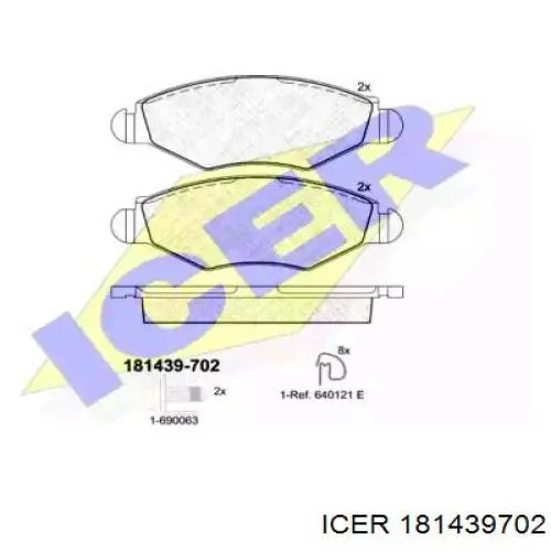 Klocki hamulcowe przednie tarczowe 181439702 Icer