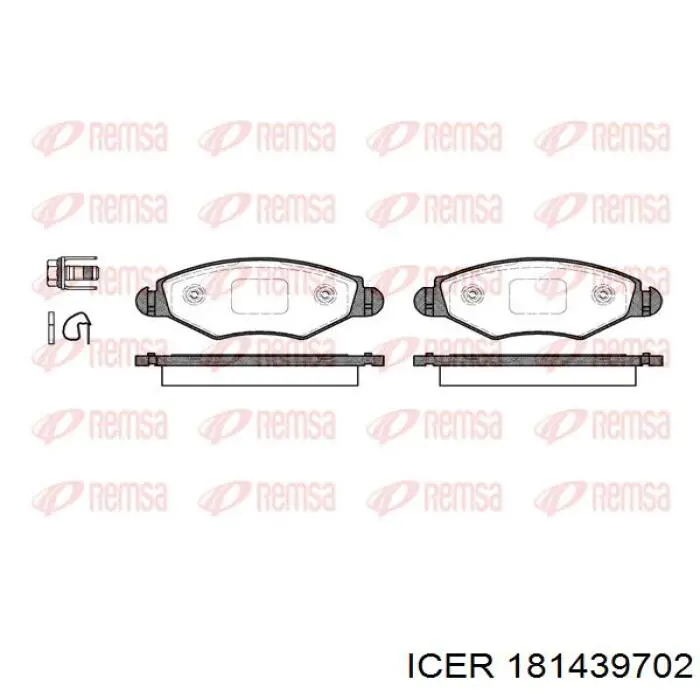 Klocki hamulcowe przednie tarczowe Icer 181439702