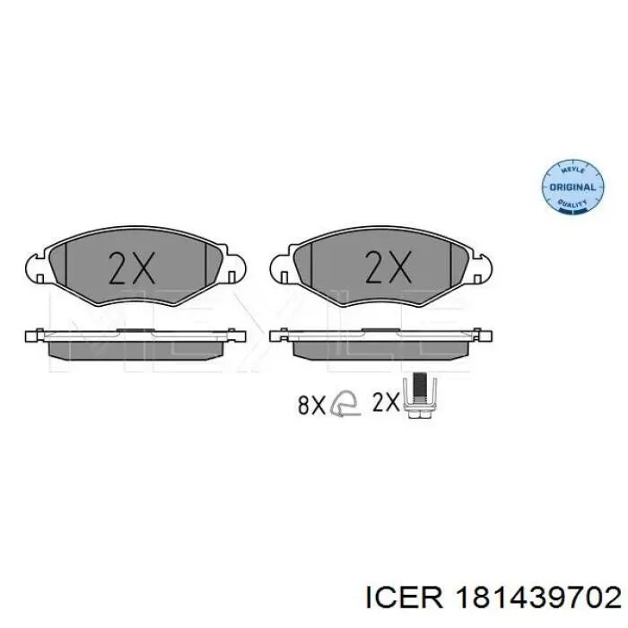 181439702 Icer Klocki hamulcowe przednie tarczowe