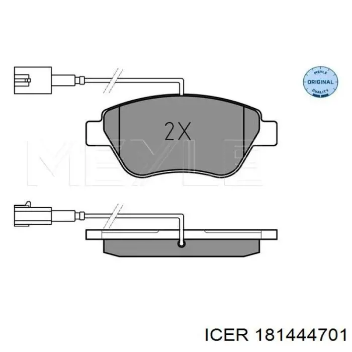 Klocki hamulcowe przednie tarczowe 181444701 Icer