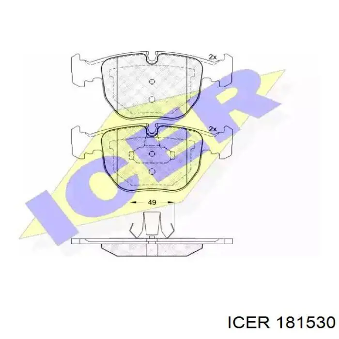 181530 Icer Klocki hamulcowe przednie tarczowe