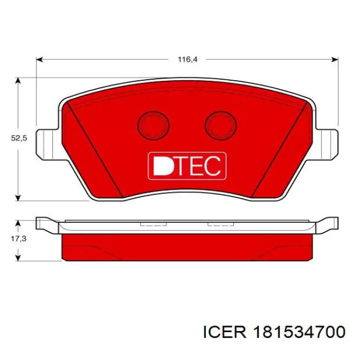 Klocki hamulcowe przednie tarczowe Icer 181534700 cena, od 20,31 USD