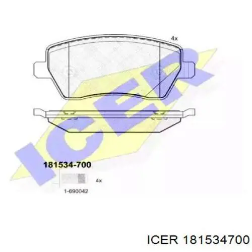 Klocki hamulcowe przednie tarczowe 181534700 Icer