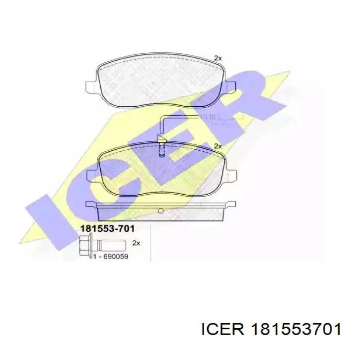 181553701 Icer Klocki hamulcowe przednie tarczowe