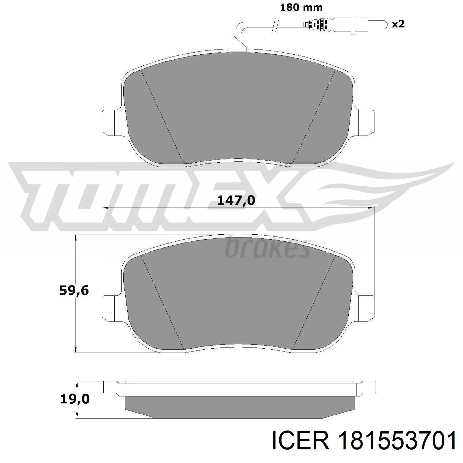 Klocki hamulcowe przednie tarczowe 181553701 Icer