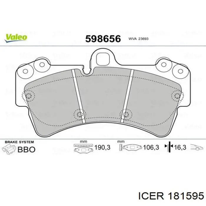 Klocki hamulcowe przednie tarczowe Icer 181595 cena, od 44,84 USD
