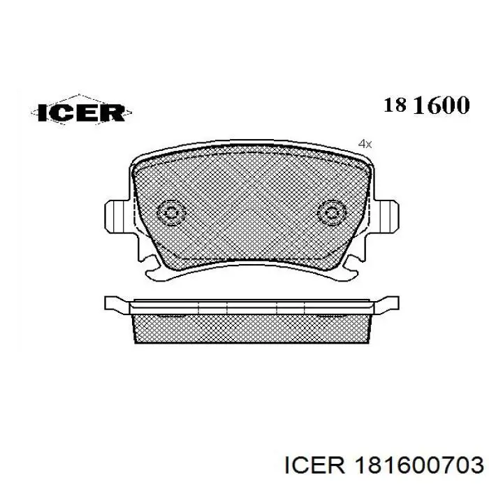 Okładziny (klocki) do hamulców tarczowych tylne Icer 181600703 cena, od 23,06 USD