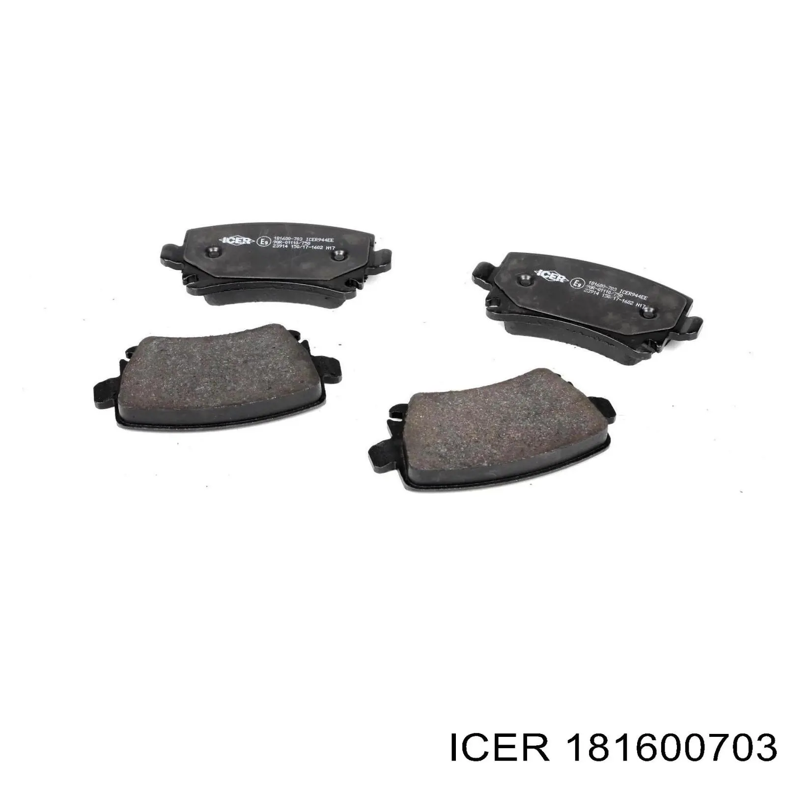 181600703 Icer Okładziny (klocki) do hamulców tarczowych tylne