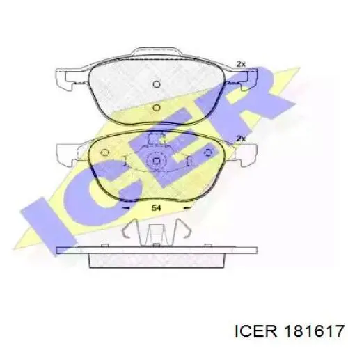 Do koszyka 181617 Icer Klocki hamulcowe przednie tarczowe