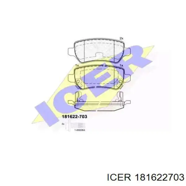 Okładziny (klocki) do hamulców tarczowych tylne Icer 181622703 cena, od 19,21 USD