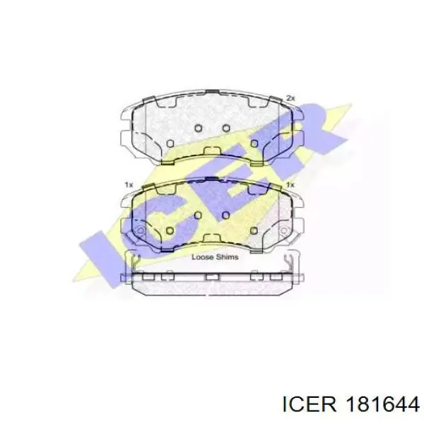 Klocki hamulcowe przednie tarczowe Icer 181644 cena, od 24,57 USD