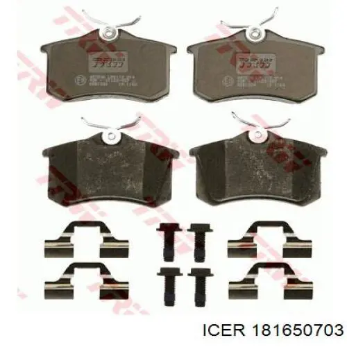 Okładziny (klocki) do hamulców tarczowych tylne Icer 181650703 cena, od 28,95 USD