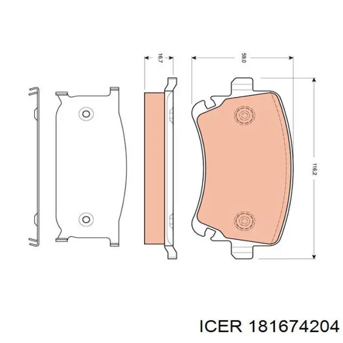 Okładziny (klocki) do hamulców tarczowych tylne Icer 181674204 cena, od 25,93 USD
