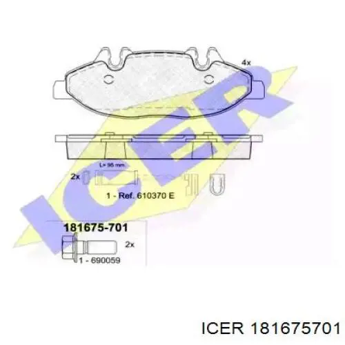 Klocki hamulcowe przednie tarczowe Icer 181675701 cena, od 28,44 USD