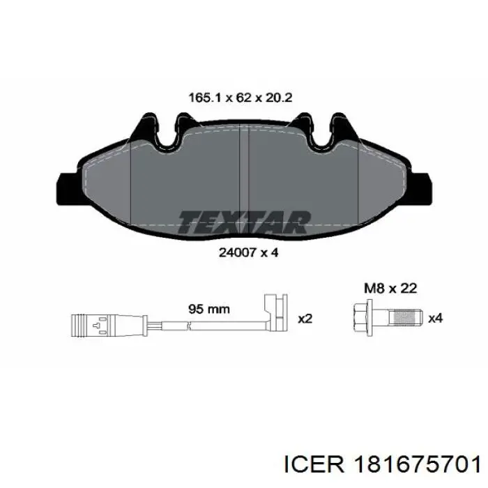 181675701 Icer Klocki hamulcowe przednie tarczowe