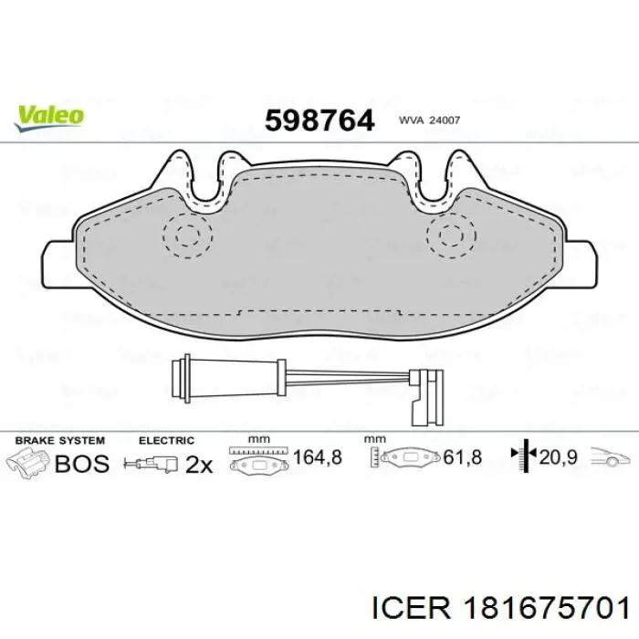 181675701 Icer Klocki hamulcowe przednie tarczowe