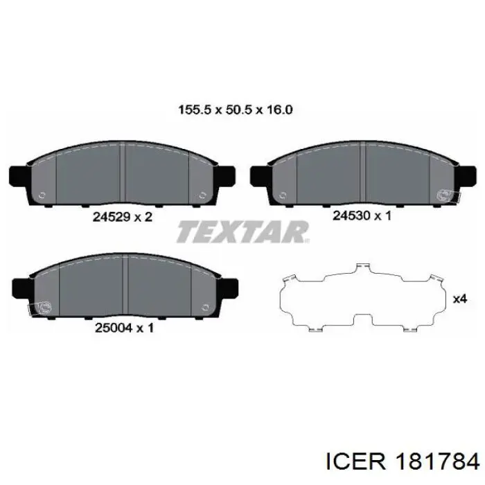 Klocki hamulcowe przednie tarczowe Icer 181784 cena, od 27,38 USD
