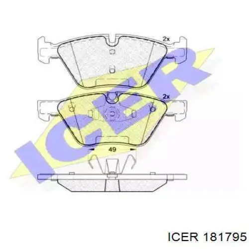 Klocki hamulcowe przednie tarczowe Icer 181795 cena, od 40,68 USD