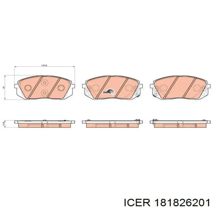 Klocki hamulcowe przednie tarczowe 181826201 Icer