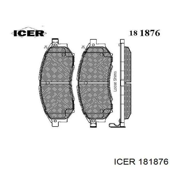 Klocki hamulcowe przednie tarczowe 181876 Icer