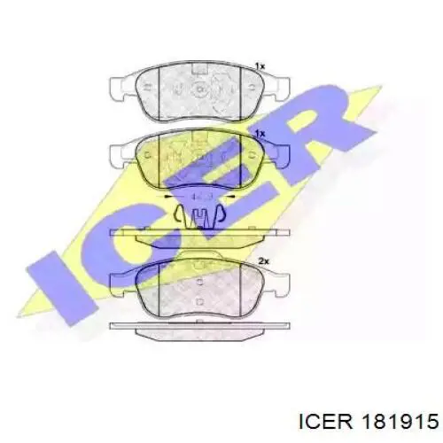 Klocki hamulcowe przednie tarczowe 181915 Icer