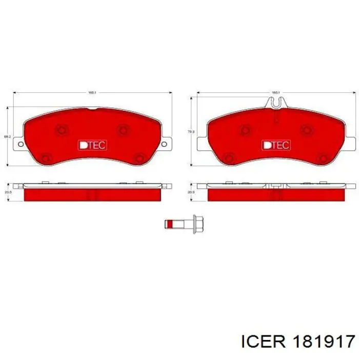Klocki hamulcowe przednie tarczowe Icer 181917 cena, od 41,93 USD
