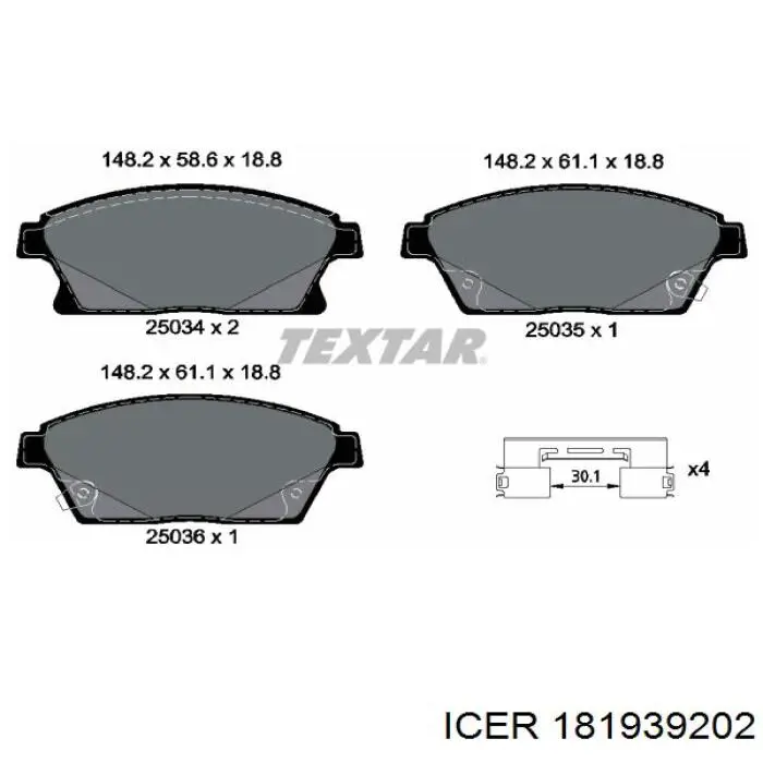 Klocki hamulcowe przednie tarczowe Icer 181939202 cena, od 27,27 USD