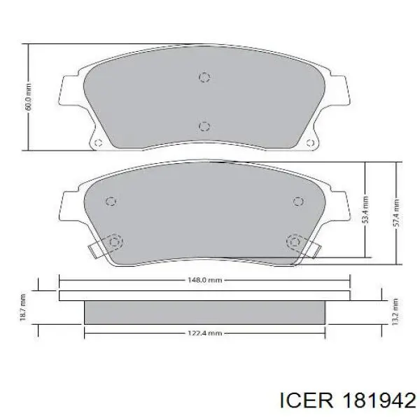 Klocki hamulcowe przednie tarczowe Icer 181942 cena, od 25,81 USD
