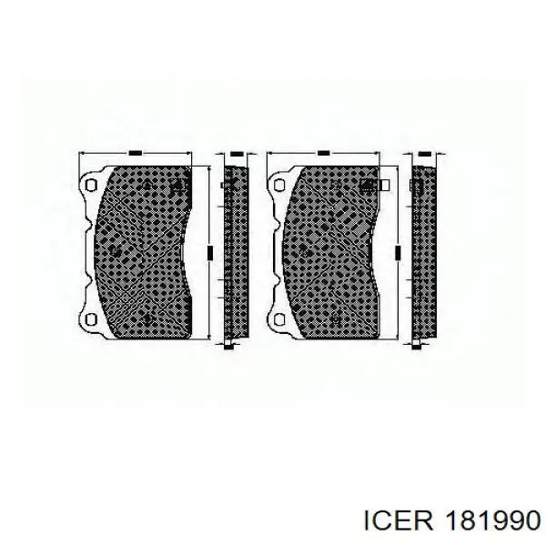 Klocki hamulcowe przednie tarczowe 181990 Icer