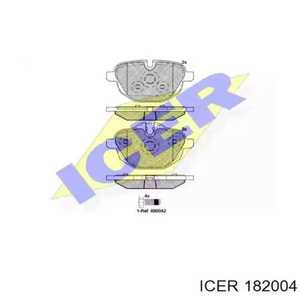 Okładziny (klocki) do hamulców tarczowych tylne Icer 182004 cena, od 25,98 USD