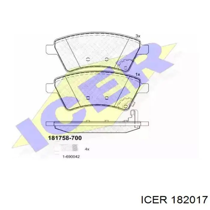 182017 Icer Okładziny (klocki) do hamulców tarczowych tylne