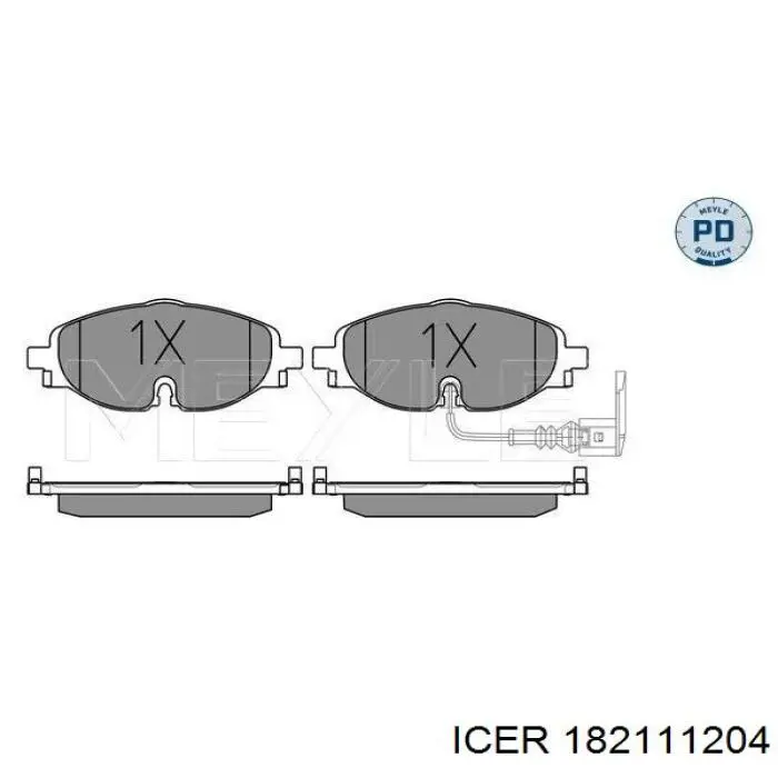 Klocki hamulcowe przednie tarczowe 182111204 Icer