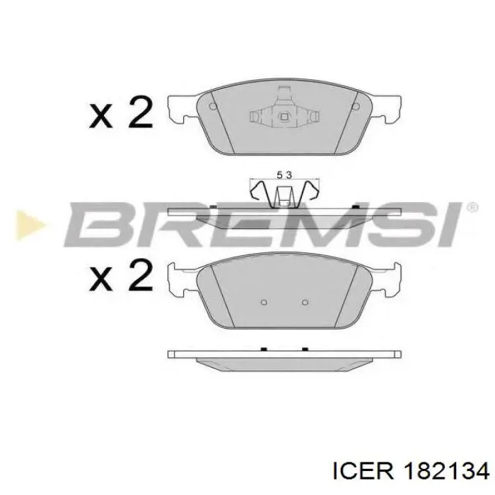 Klocki hamulcowe przednie tarczowe Icer 182134 cena, od 54,22 USD