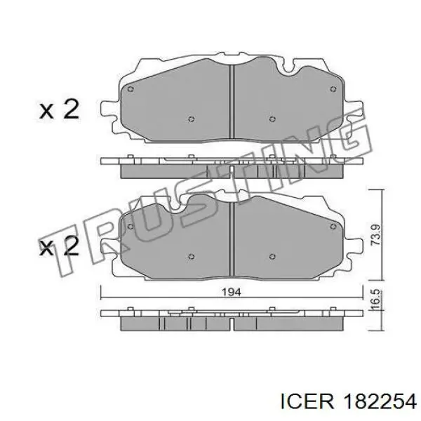 Klocki hamulcowe przednie tarczowe Icer 182254