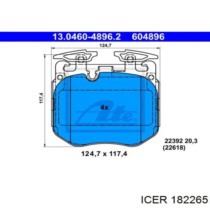 Klocki hamulcowe przednie tarczowe Icer 182265 cena, od 66,00 USD