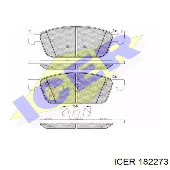 182273 Icer klocki hamulcowe przednie tarczowe