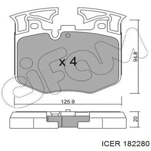 182280 Icer Klocki hamulcowe przednie tarczowe